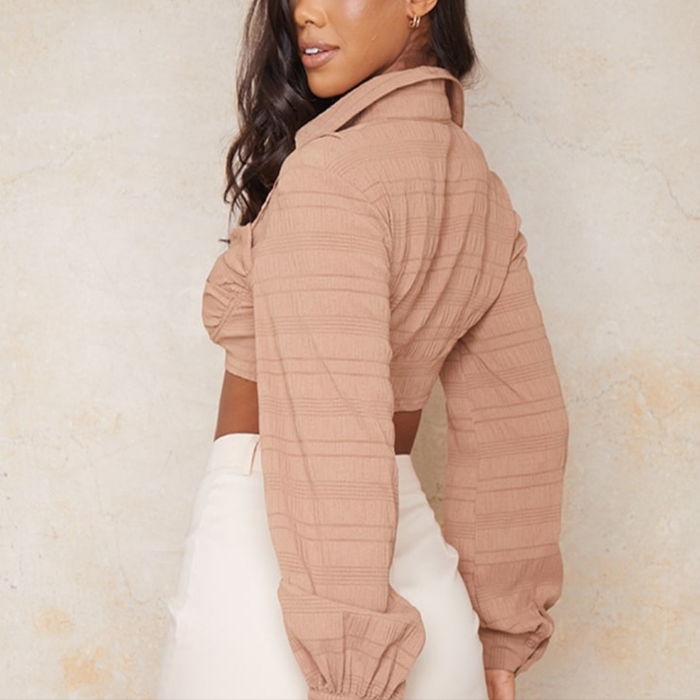 Textured crop blouse - Picture 2 of 6